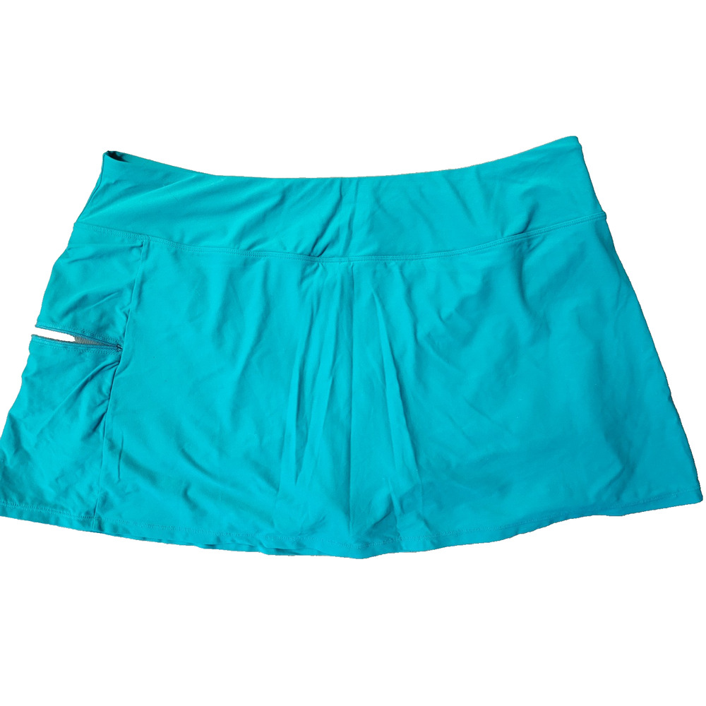 Beach House Womens Swimwear Skort 18W Blue Side Pockets Pickleball Athleisure